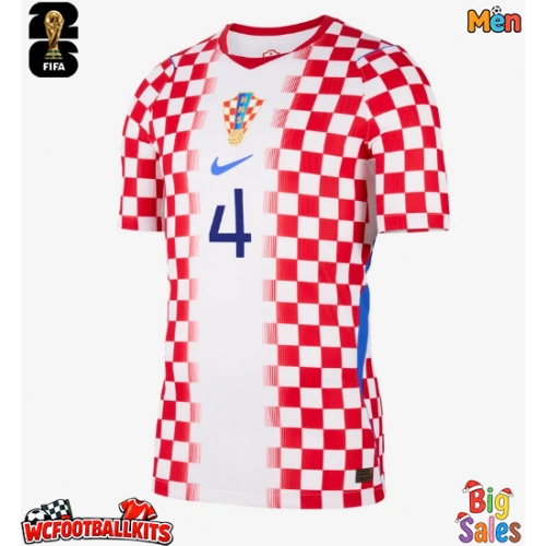 Croatia Josko Gvardiol #4 Replica Home Stadium Shirt World Cup 2026 Short Sleeve